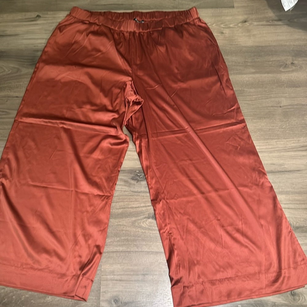 Brown sleep wear pants with wide legs